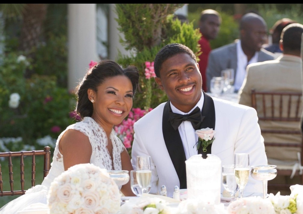 Father walks bride down church aisle in Woody Wilson tuxedo